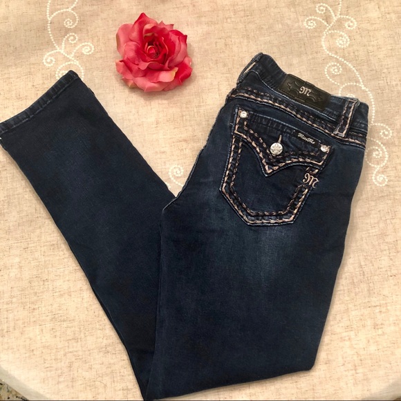 Miss Me Denim - Miss Me Dark Wash Skinny Jeans Plus Size 33 Waist
